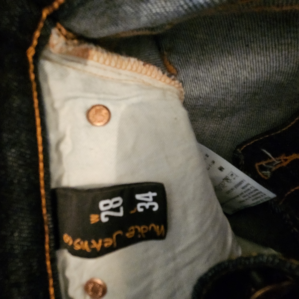 Nudie Jeans Dark Denim with Orange Stitching - Picture 4 of 7